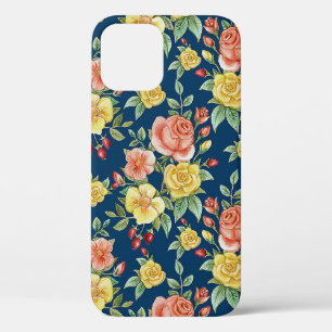 Ouderwetse waterverf bloemrozen achtergrond Case-Mate iPhone case