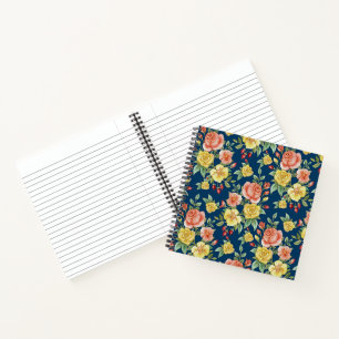 Ouderwetse waterverf bloemrozen achtergrond notitieboek