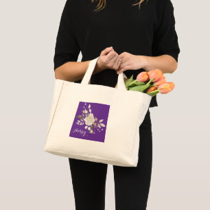 Ouderwetse waterverf blozende roos bloemendesign  mini tote bag