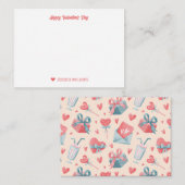 Ouderwetse Waterverf Hart Zoete Valentijnsdag Notitiekaartje (Voorkant / Achterkant)