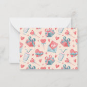 Ouderwetse Waterverf Hart Zoete Valentijnsdag Notitiekaartje (Achterkant)