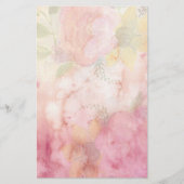 Ouderwetse  Waterverf Pastel Floral Briefpapier (Voorkant)