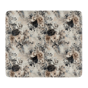 Ouderwetse waterverfrozen in beige, zwart, crème snijplank