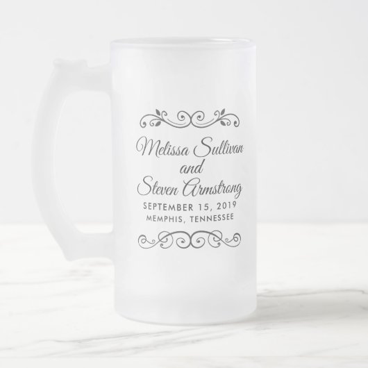 ouderwetse Westerne stijl bruiloft Matglas Bierpul (Links)