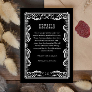 Ouderwetse Westerse Cowboy Country Huwelijksdetail RSVP Kaartje