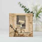 Ouderwetse Westerse Landelijke Trouw Uitnodiging (Staand voorkant)