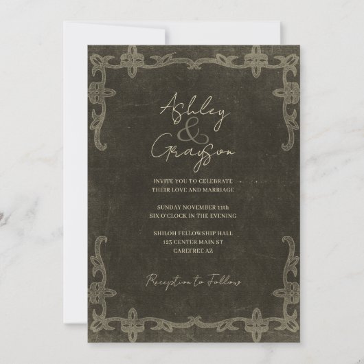 Ouderwetse Westerse Rustieke Bruiloft Save The Date (Voorkant)