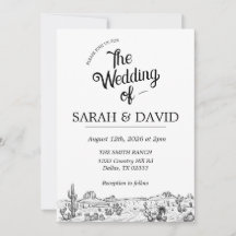 Ouderwetse Westerse Trouwuitnodiging