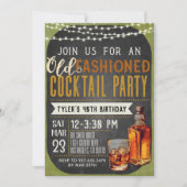 Ouderwetse Whiskey Verjaardag Uitnodiging (Voorkant)