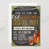 Ouderwetse Whiskey Verjaardag Uitnodiging (Voorkant / Achterkant)