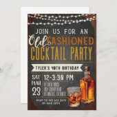 Ouderwetse Whiskey Verjaardag Uitnodiging (Voorkant / Achterkant)