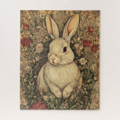 Ouderwetse William Morris Cottage Tan Konijn Legpuzzel (Verticaal)