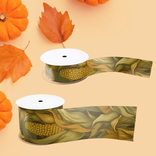 Ouderwetse William Morris Herfst Mais Satijnen Lint
