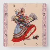 Ouderwetse winkelende kerstklok vierkante klok (Voorkant)