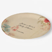 Ouderwetse Winter Bloemen Baby Shower Papieren Bordje (Gekanteld)