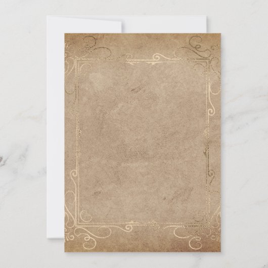 Ouderwetse winterbloemen op vervaagd perkament kaart (Achterkant)