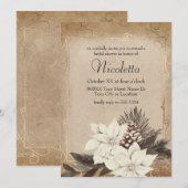 Ouderwetse winterbloemen op vervaagd perkament kaart (Voorkant / Achterkant)