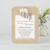 Ouderwetse Witte Orchidee Bloemige Tropische Gebla Kaart (Staand voorkant)