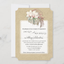 Ouderwetse Witte Orchidee Bloemige Tropische Gebla Kaart