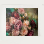 Ouderwetse zachte roze en bordeauxrozen geschilder wandkleed (Voorkant (horizontaal))