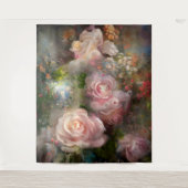 Ouderwetse zachte roze rozen geschilderd in waterv wandkleed (Voorkant)