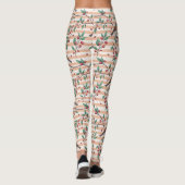 Ouderwetse Zangvogel Bes Tak Patroon Leggings (Achterkant)