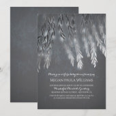 Ouderwetse zilveren wilgenboomtakken baby shower kaart (Voorkant / Achterkant)