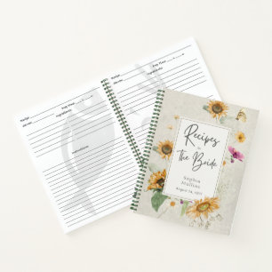 Ouderwetse Zonnebloem Crème Bruiloft Receptenboek Notitieboek