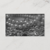 Ouderwetse Zwarte en Witte Elegante Parels Chic Br Visitekaartje (Achterkant)