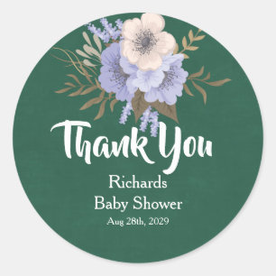 Ouderwetse Zwarte Schoolbord Bloemen Dank Je Favor Ronde Sticker