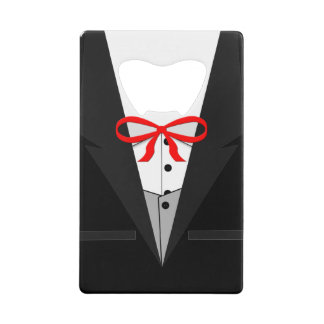 Ouderwetse zwarte smoking creditkaart flessenopener