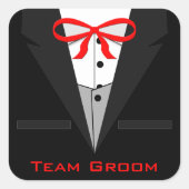 Ouderwetse zwarte smoking vierkante sticker (Voorkant)