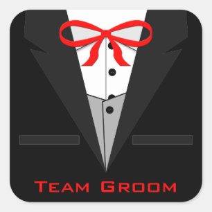 Ouderwetse zwarte smoking vierkante sticker