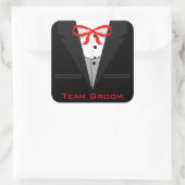 Ouderwetse zwarte smoking vierkante sticker (Tas)