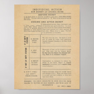 Oudeveiligheids poster Atoombom uit 1950