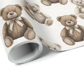 Oudewaterverf Teddybeer Cadeaupapier (Rol Hoek)