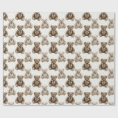 Oudewaterverf Teddybeer Cadeaupapier (Vlak)