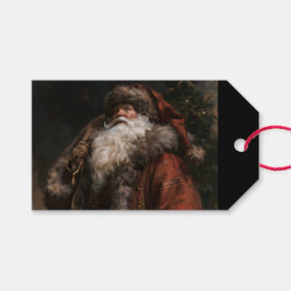 Oudewereldse Kerstman Cadeaulabel