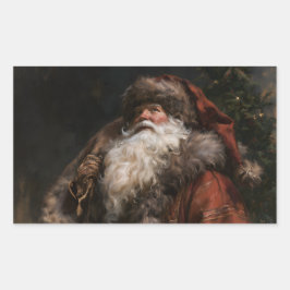 Oudewereldse Kerstman Rechthoekige Sticker
