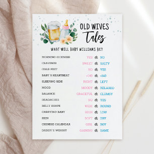 Oudewijvenpraatjes Geslacht Onthulling Baby Shower Kaart