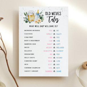 Oudewijvenpraatjes Geslacht Onthulling Baby Shower Kaart