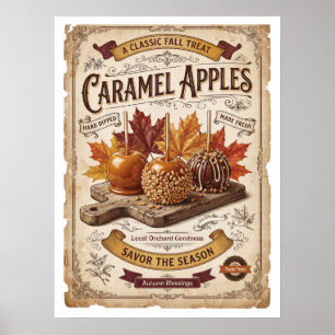 Oudewoning Caramel Appels Herfstzegening Poster