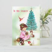 Oudewoud Dieren en Kind Kerstmis Feestdagenkaart (Staand voorkant)