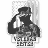 oudgediende zus sticker (Voorkant)