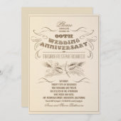 oudgedrukte typografie verouderde jubileumuitnodig kaart (Voorkant / Achterkant)