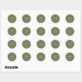 Oudgele Geel Bloemig Elegant Groen Rustiek Ronde Sticker (Vel)