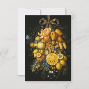 Oudgouden Fruitguirlande Olie Schilderij Bedankkaart