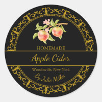 Oudgouden zelfgemaakte appelcider label | Zwart
