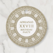 Oudgrieks verjaardagsfeestje bedankjes labels (Voorkant)