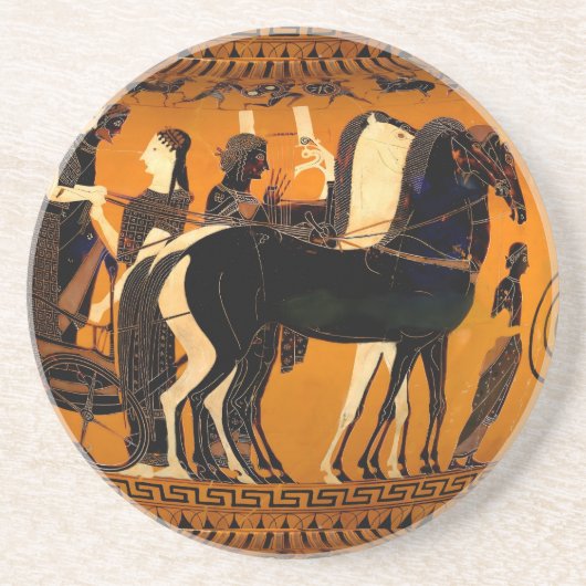 Oudgrieks zwart-figuur kunst zandsteen Onderzetter (Voorkant)